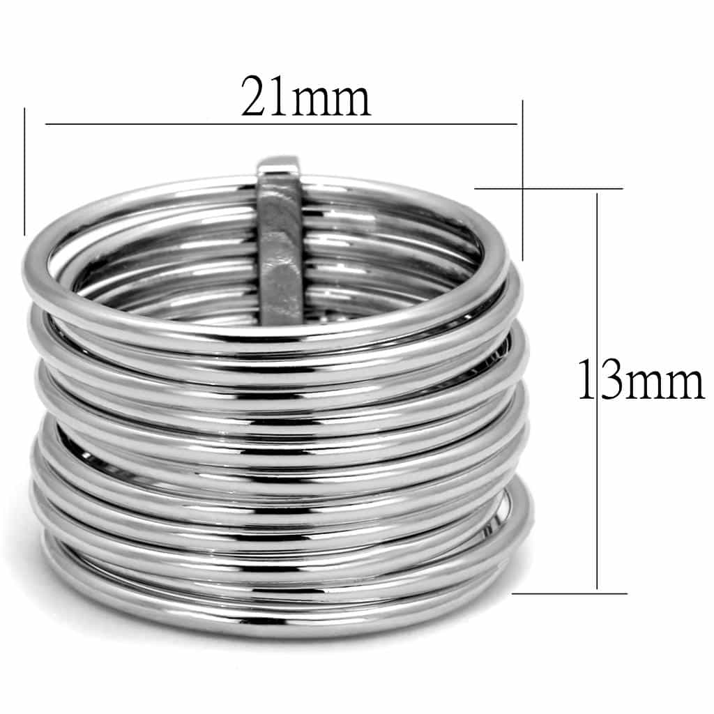 Brass Silver Multi Wire Coil Wide Band Ring view 3