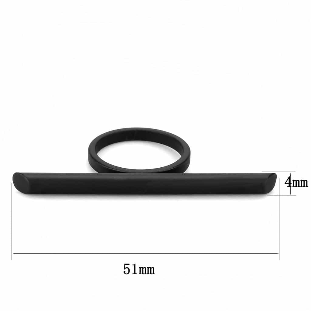 Brass Black IP Minimalist Bar Circle Ring view 3
