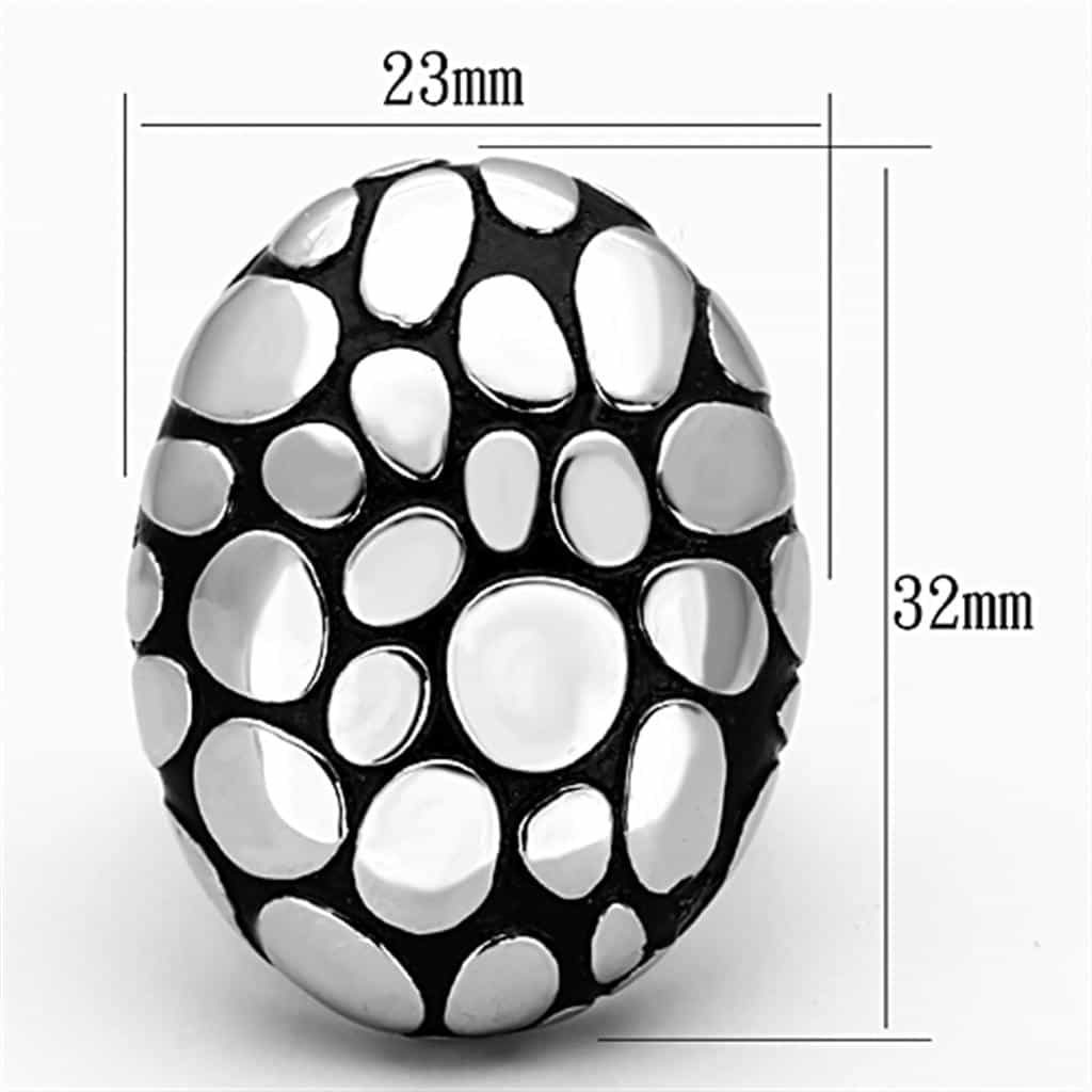 Stainless Steel Leopard Spot Dome Ring view 3