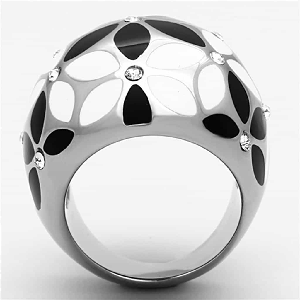 Stainless Steel Enamel Flower Dome Ring view 5
