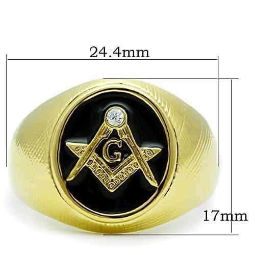 Stainless Steel Masonic Signet Ring view 5