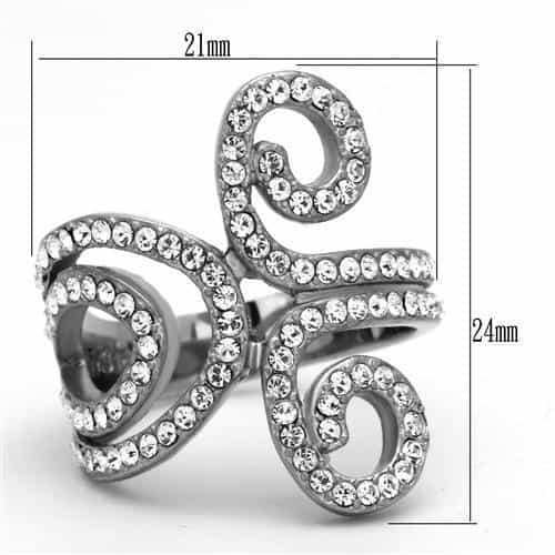 Stainless Steel Vine Scroll Ring view 3