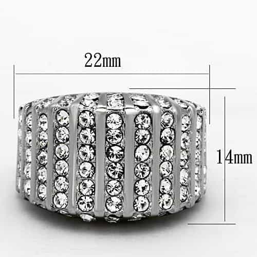 Stainless Steel Multi-Row Dome Ring view 3