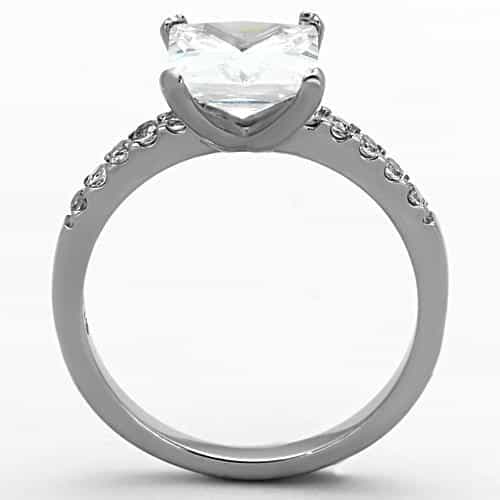 Stainless Steel Solitaire Four Prong Ring view 5