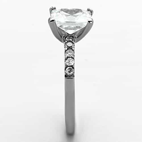 Stainless Steel Solitaire Four Prong Ring view 7