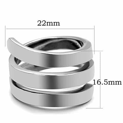 Stainless Steel Polished Double Band Set Ring view 3