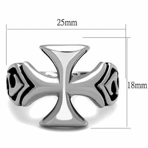 Stainless Steel Celtic Maltese Cross Wide Band Ring view 3