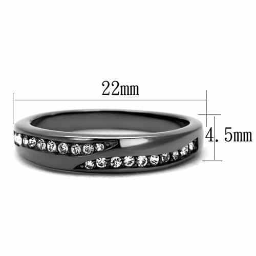 Stainless Steel Tanzanite Purple Crystal Channel Thin Band Ring view 3