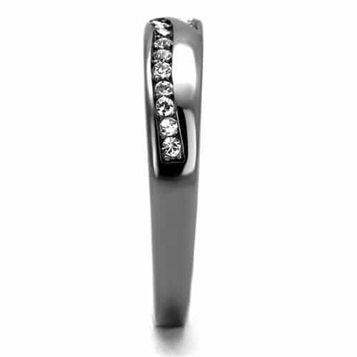 Stainless Steel Tanzanite Purple Crystal Channel Thin Band Ring view 7