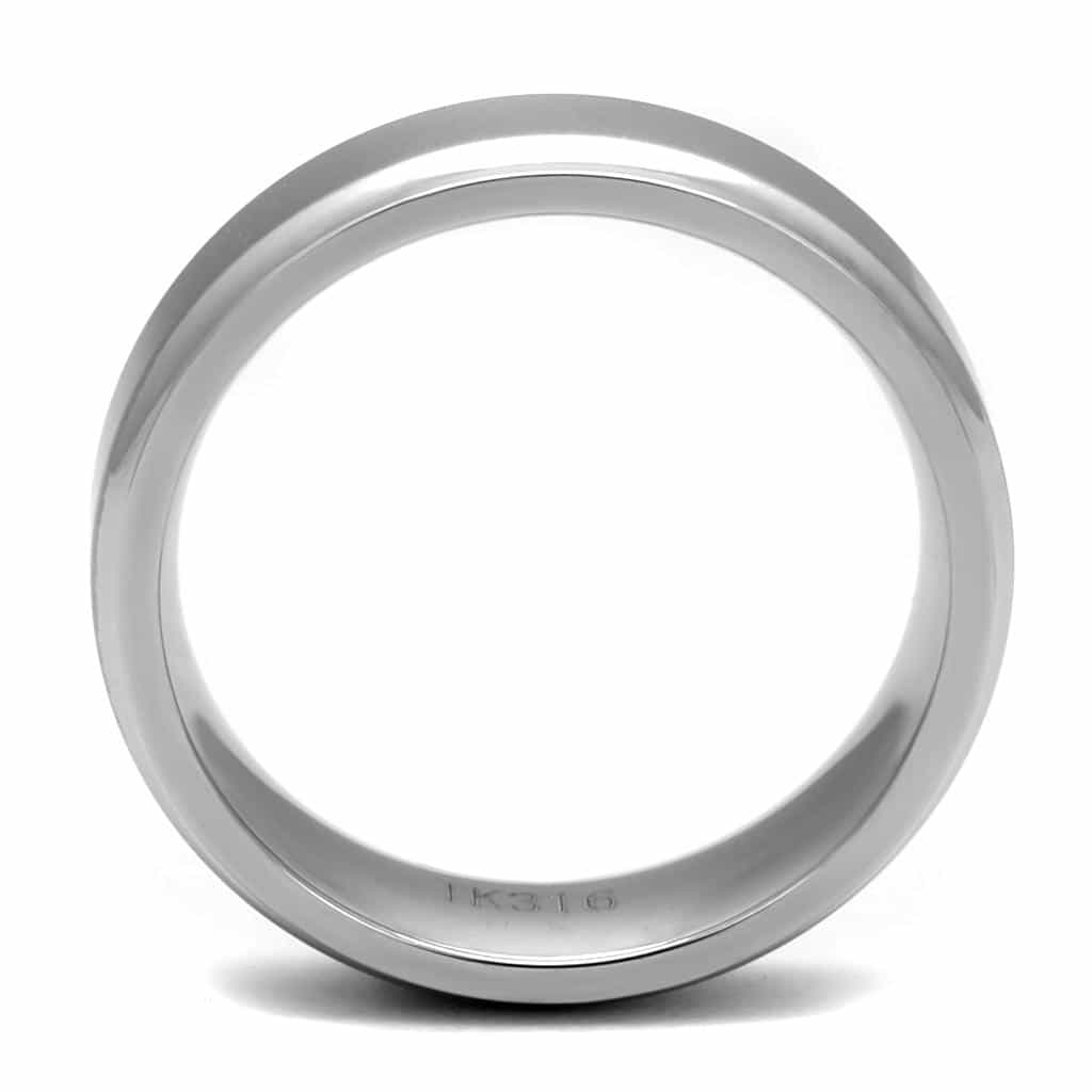 Stainless Steel Polished Satin Dome Comfort Fit Wedding Band Ring view 5