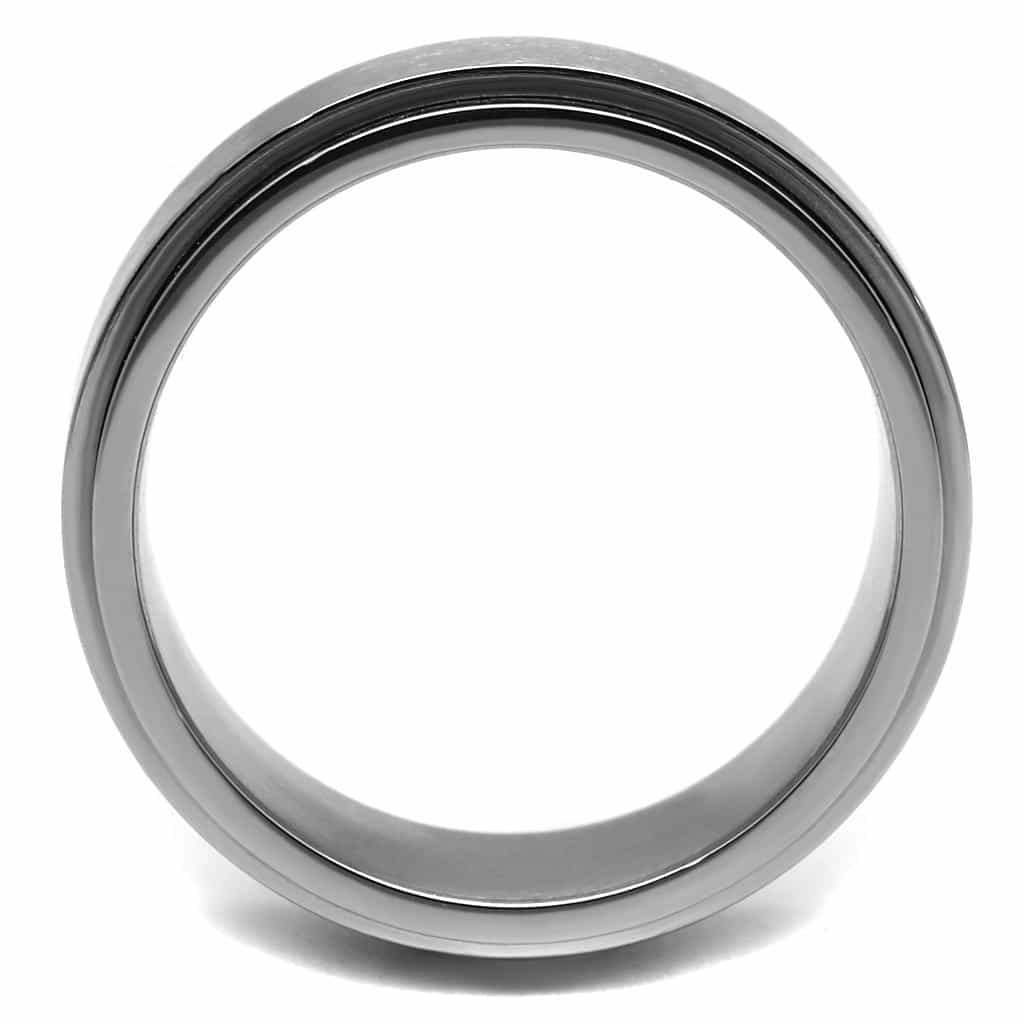 Stainless Steel Brushed Satin Flat Spinner Band Ring view 5