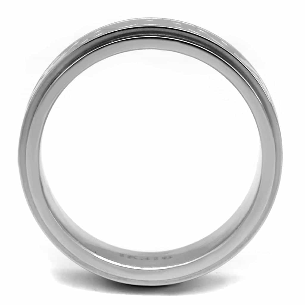 Stainless Steel Etched Tribal Scroll Spinner Band Ring view 5