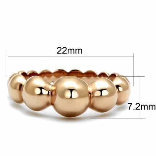Stainless Steel Rose Gold IP Polished Bead Ball Eternity Ring view 3