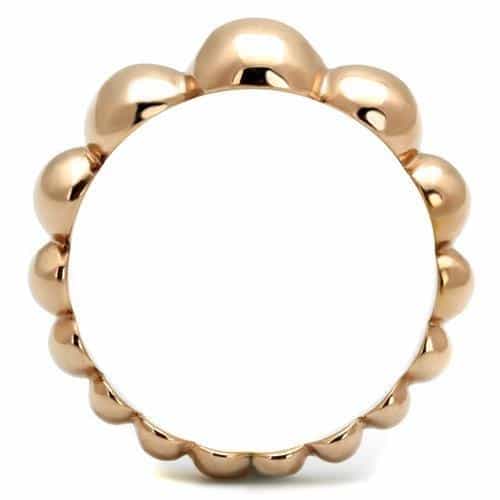 Stainless Steel Rose Gold IP Polished Bead Ball Eternity Ring view 5