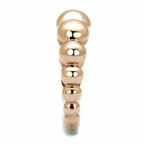 Stainless Steel Rose Gold IP Polished Bead Ball Eternity Ring view 7