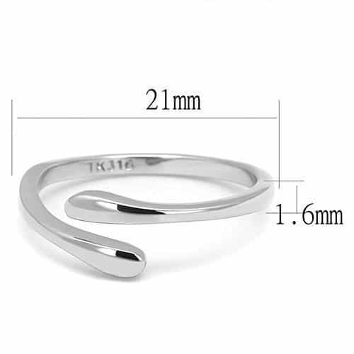 Stainless Steel Polished Plain Adjustable Open Bypass Ring view 3