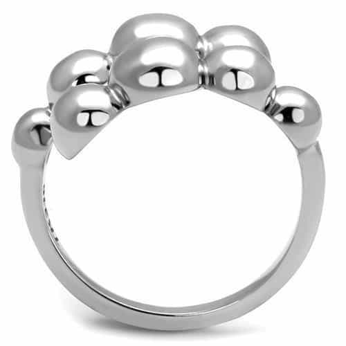 Stainless Steel Silver Polished Triple Ball Open Ring view 5