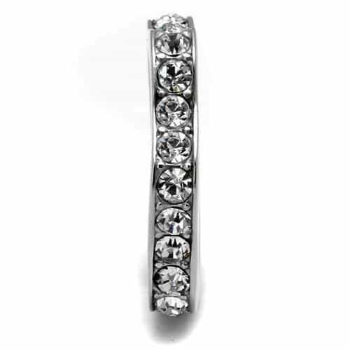 Stainless Steel CZ Channel Eternity Band Ring TK3106 view 7