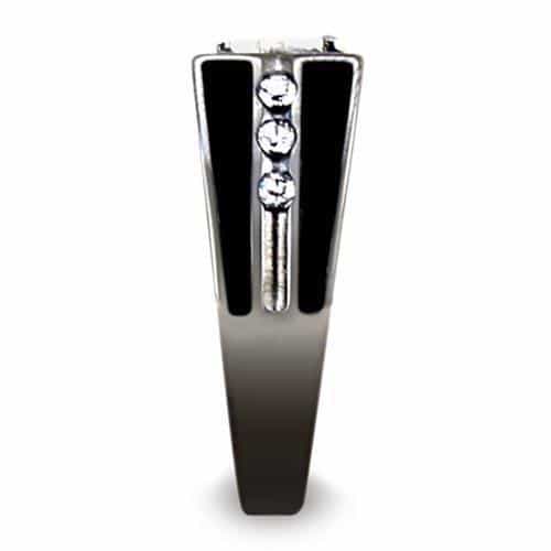 Stainless Steel Blue Lapis Lazuli Masonic Compass Square Ring view 7