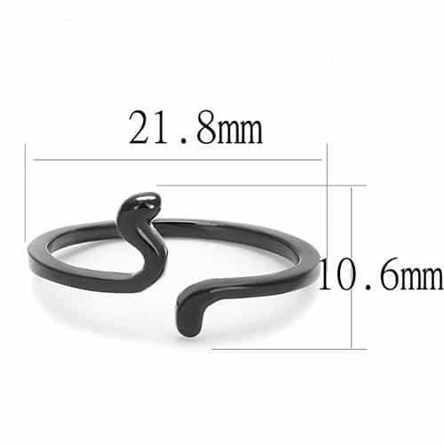Stainless Steel Black IP Snake Wrap Ring view 3