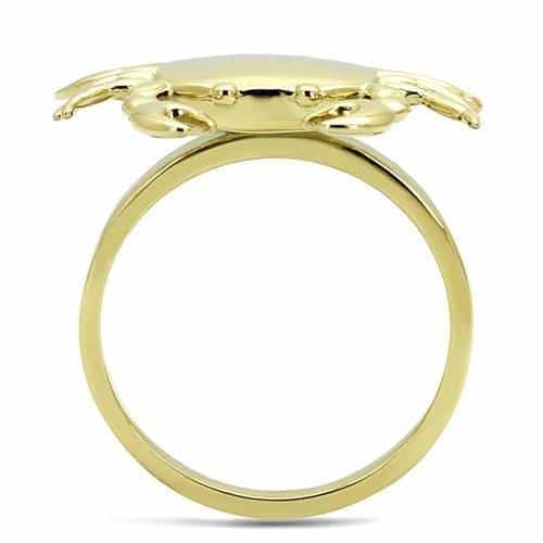 Stainless Steel Gold IP Polished Crab Sea Creature Ring view 5