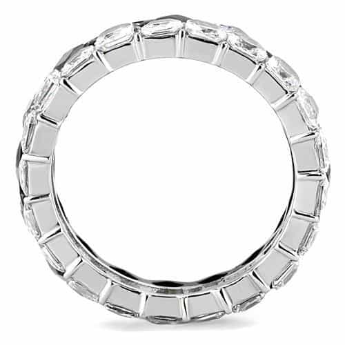 Stainless Steel Black IP CZ Emerald Cut Checkerboard Zigzag Ring view 5