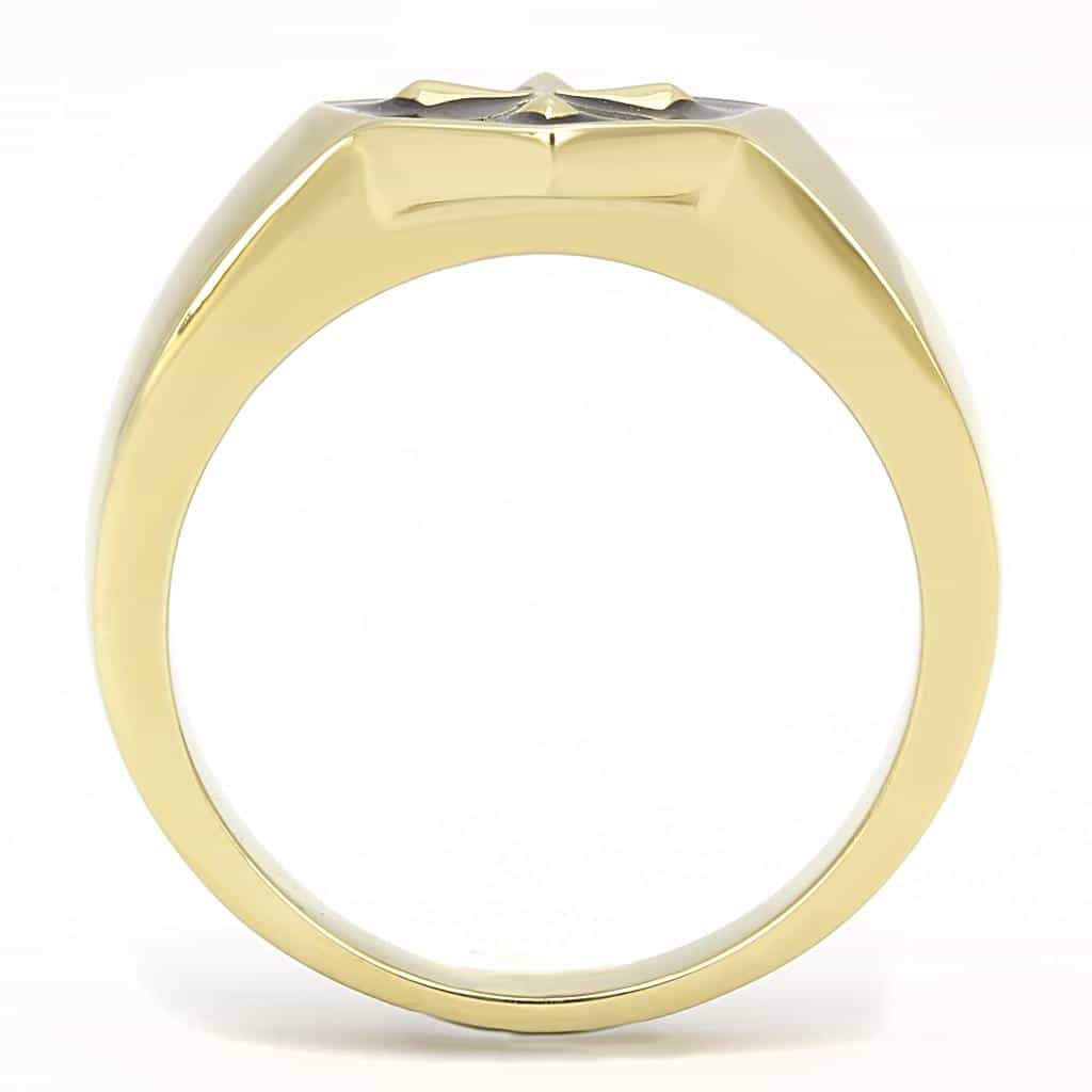 Stainless Steel Black Enamel Cross Shield view 5