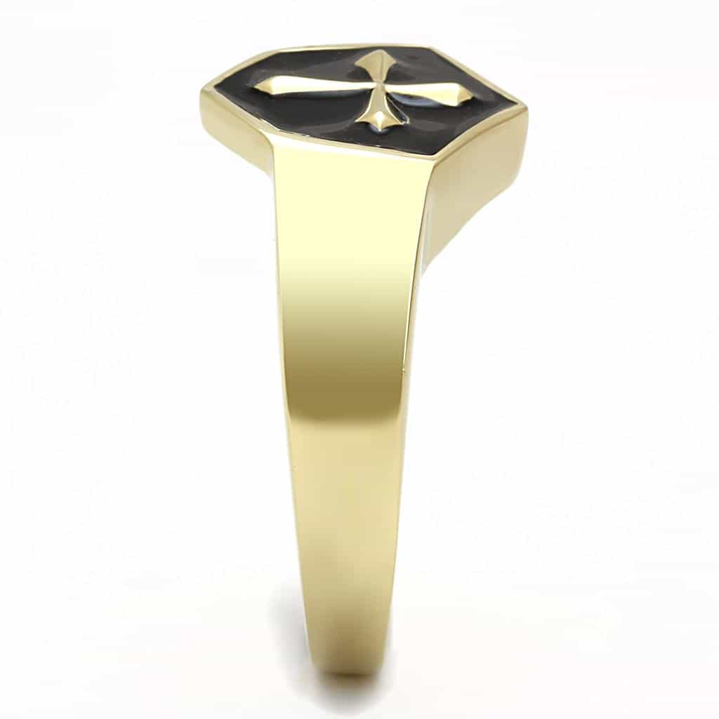 Stainless Steel Black Enamel Cross Shield view 7
