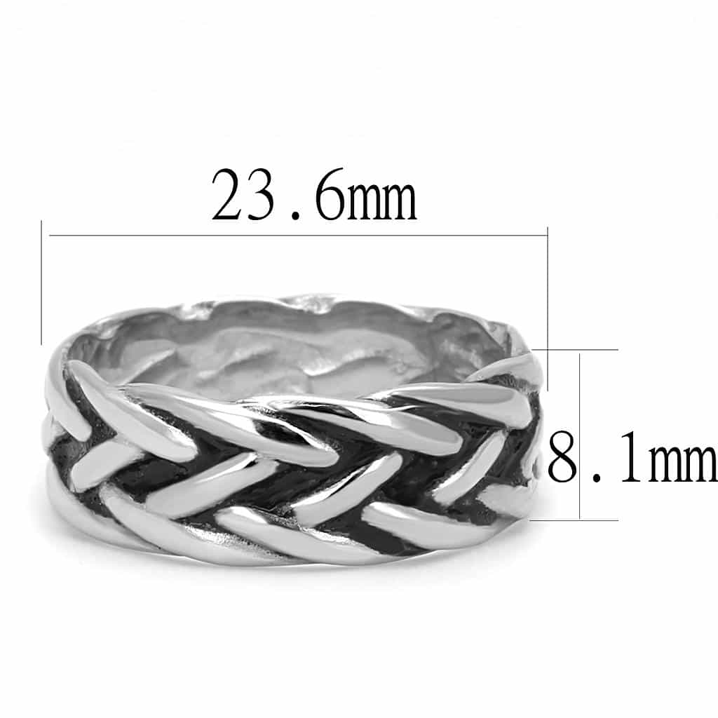 Stainless Steel Silver Braided Woven Celtic Wide Dome Band Ring view 3
