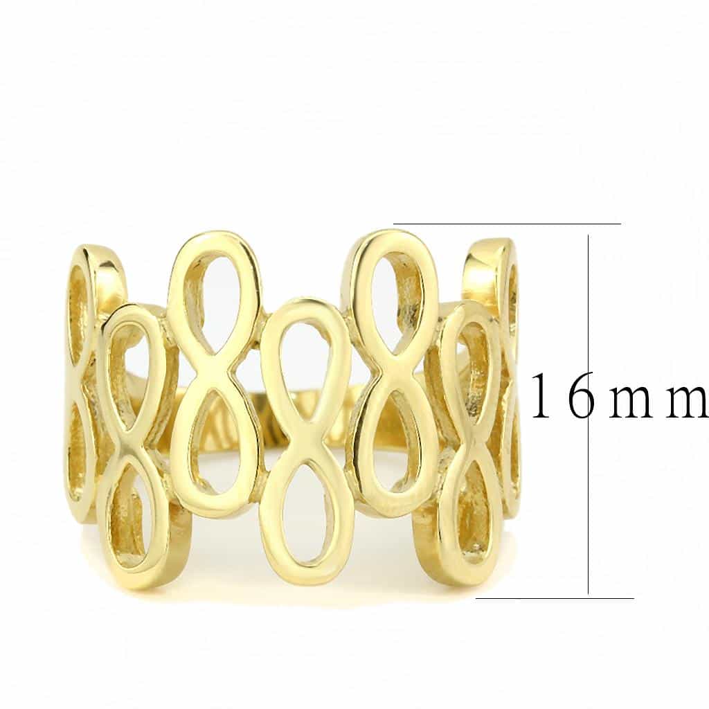 Stainless Steel Gold IP Polished Infinity Figure Eight Ring view 3