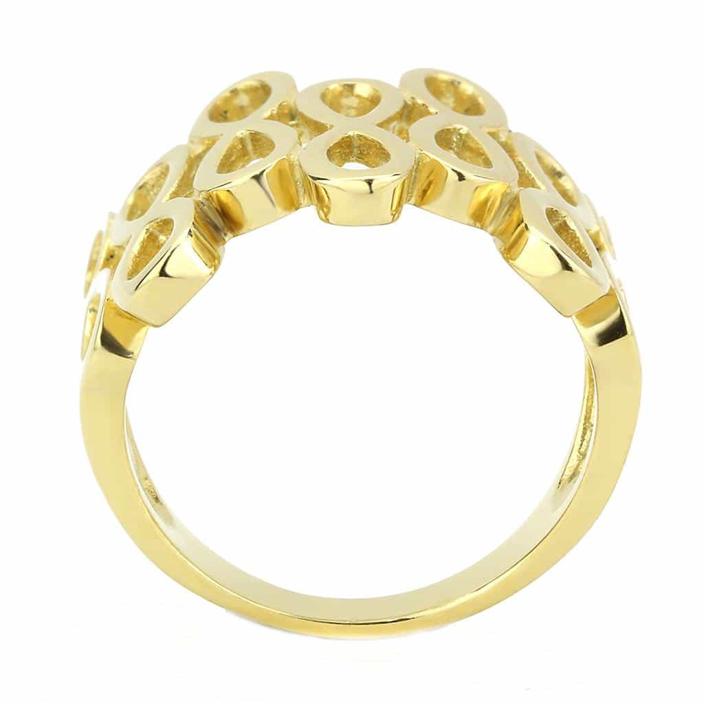 Stainless Steel Gold IP Polished Infinity Figure Eight Ring view 5