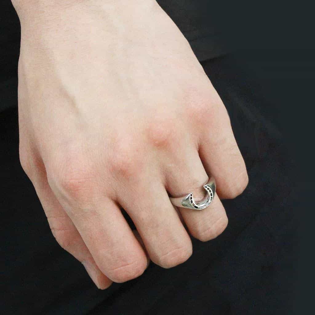Stainless Steel Silver Polished Wrench Tool Open Biker Mens Ring view 9