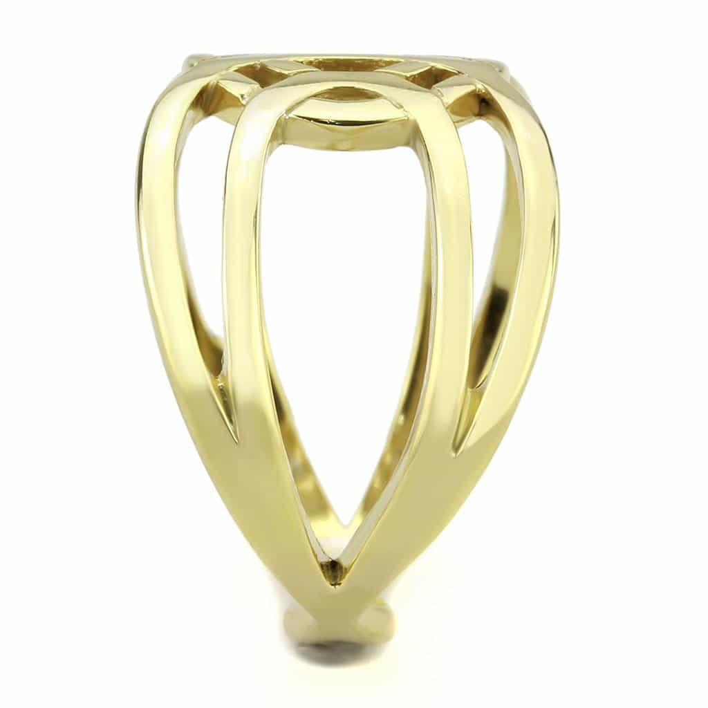 Stainless Steel Gold IP Polished Celtic Trinity Knot Cutout Ring view 7