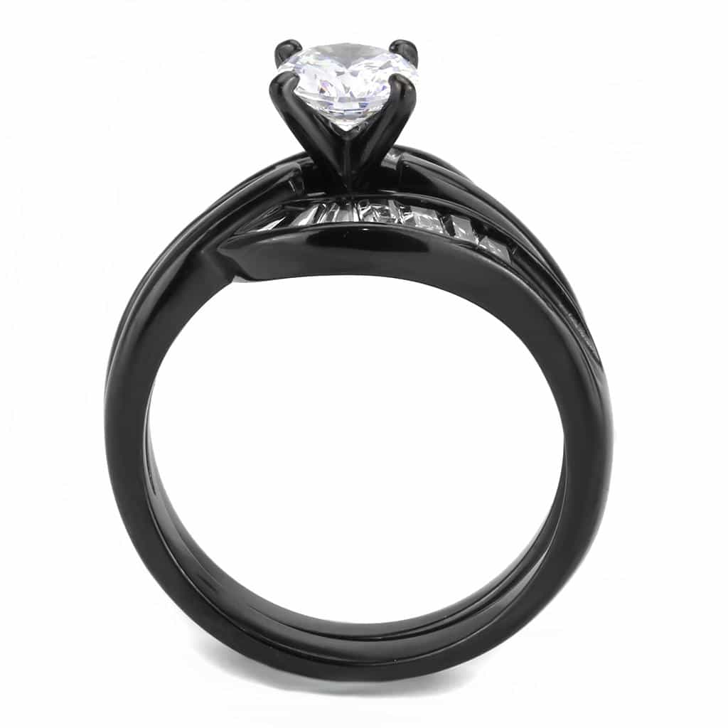 Stainless Steel Black IP CZ Bridal Set view 5