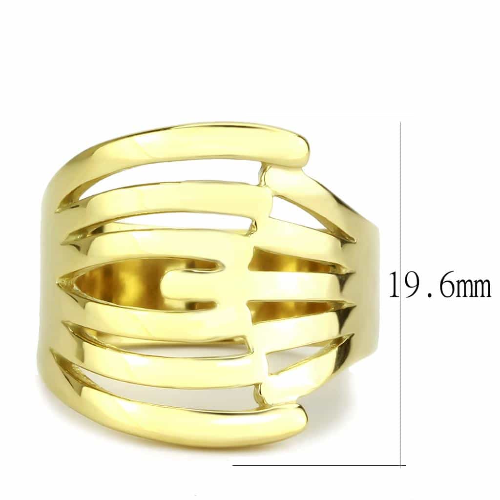 Stainless Steel Gold IP Open Cage Wide Band Ring view 3
