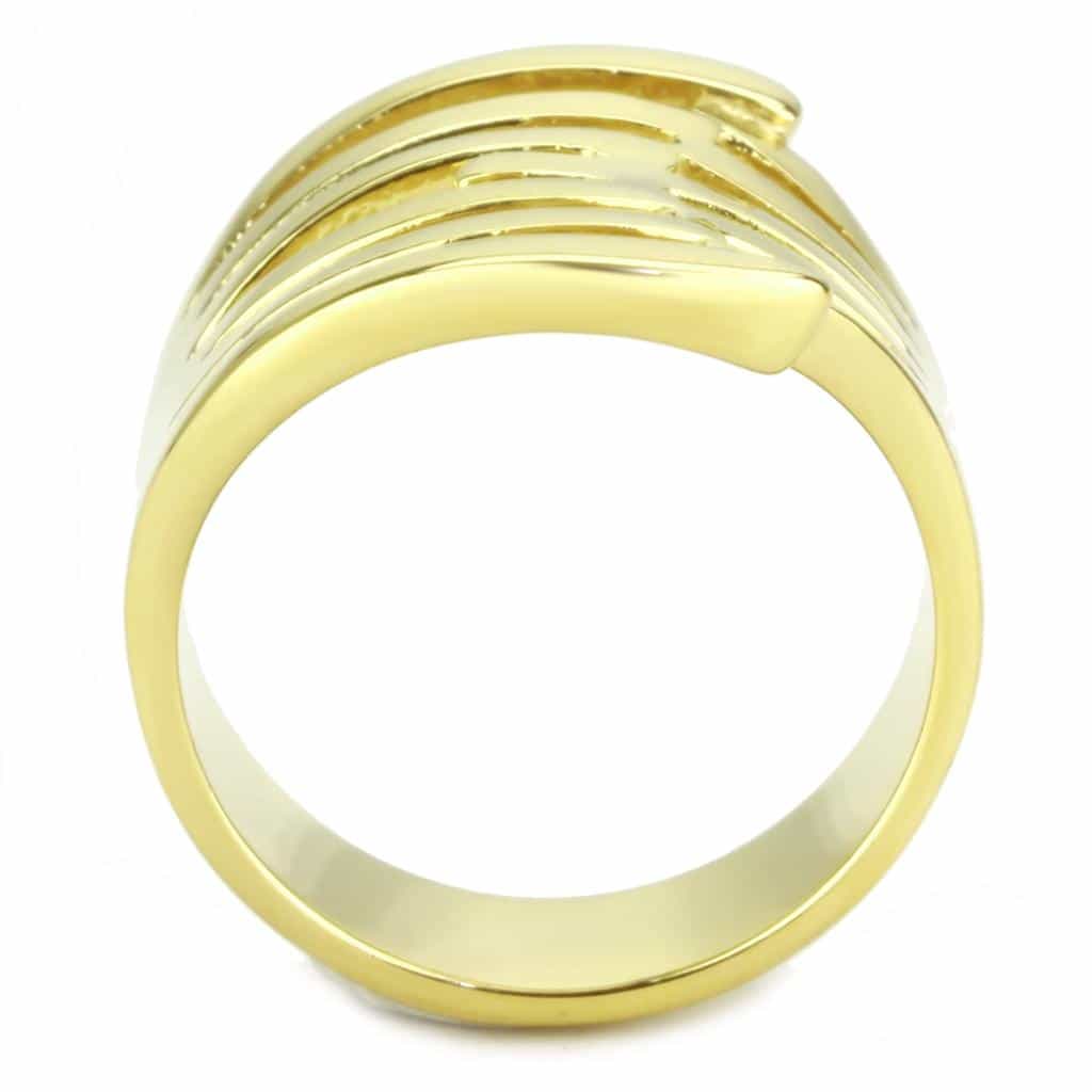 Stainless Steel Gold IP Open Cage Wide Band Ring view 5