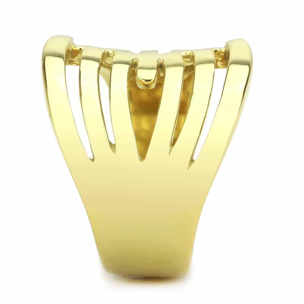 Stainless Steel Gold IP Open Cage Wide Band Ring view 9