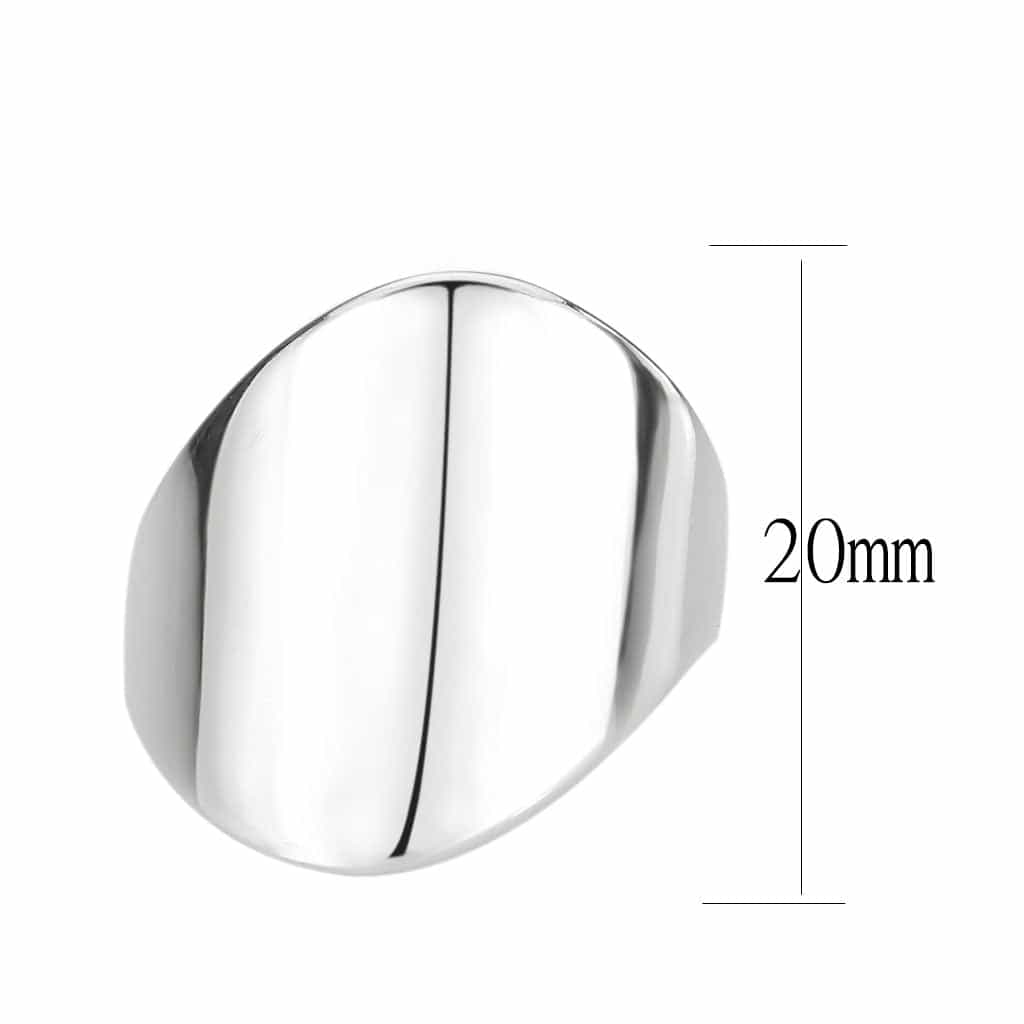 Stainless Steel Silver Polished Smooth Dome Shield Wide Band Ring view 3