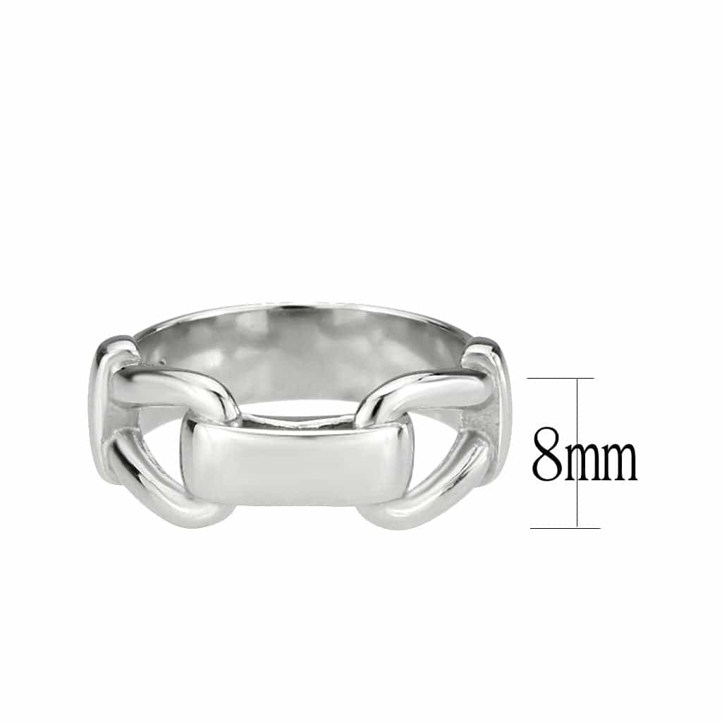 Stainless Steel Silver Polished Knot Buckle Wide Band Ring view 3