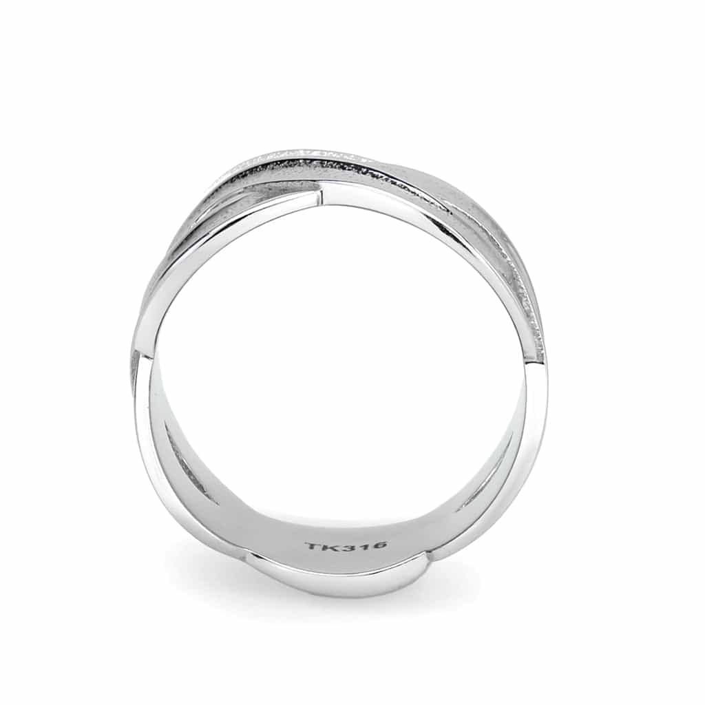 Stainless Steel Polished Braided Knot Wide Band Ring view 5