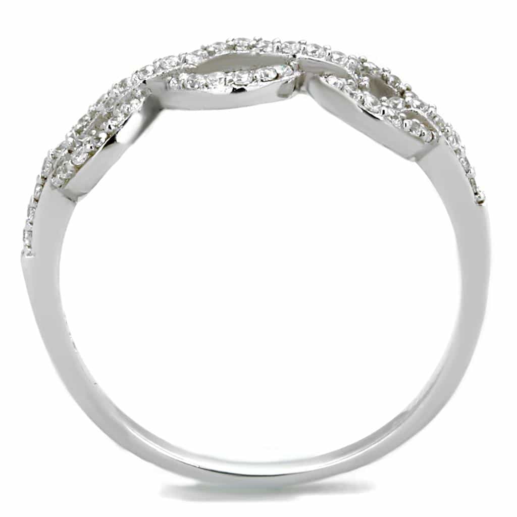 Sterling Silver CZ Double Circle Infinity Link Ring view 5