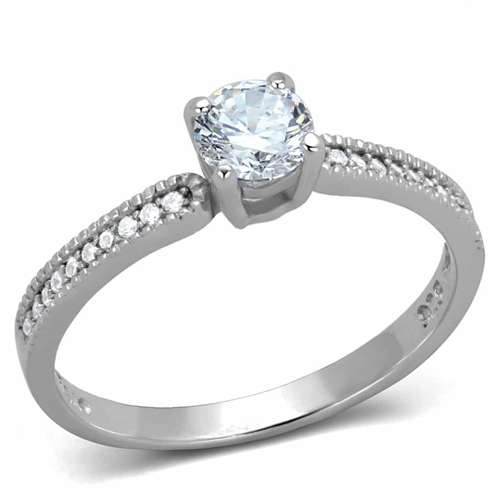 Sterling Silver CZ Round Flower Cluster Pave Ring view 9