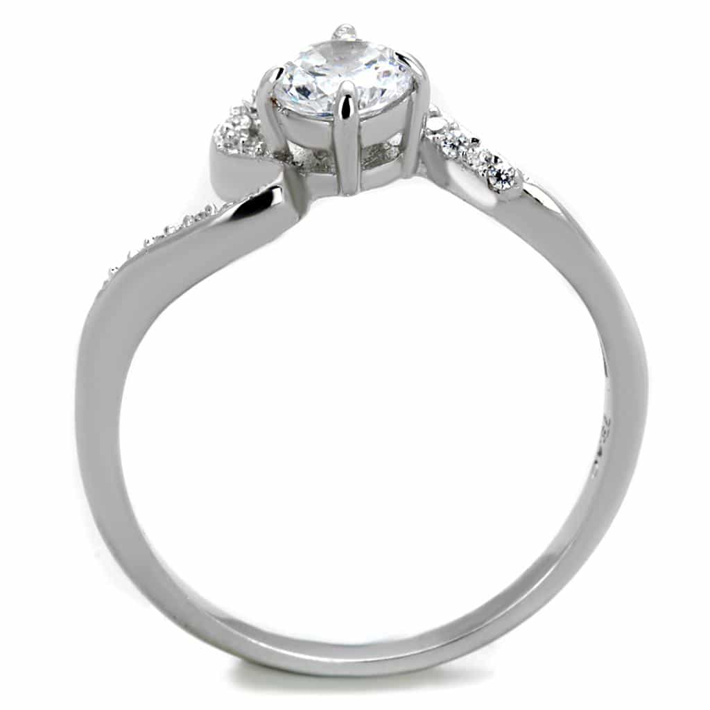 Sterling Silver CZ Round Swirl Loop Pave Ring view 5