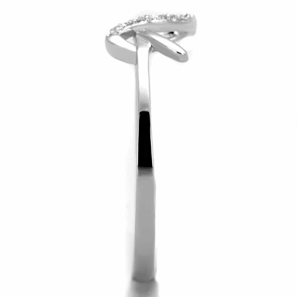 Sterling Silver CZ Infinity Solitaire Pave Thin Ring view 7