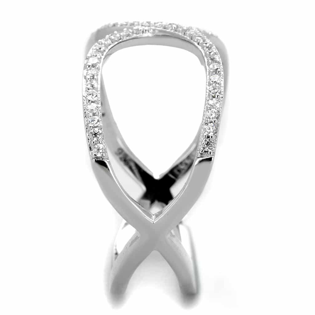 Sterling Silver CZ Pave Infinity Figure Eight Wide Ring view 7