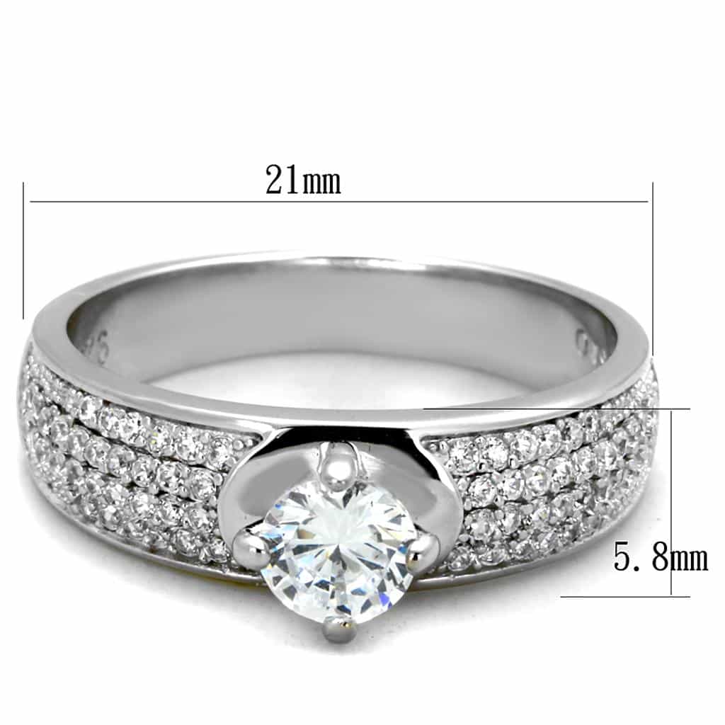 Sterling Silver CZ Round Half Halo Split Shank Pave Ring view 3