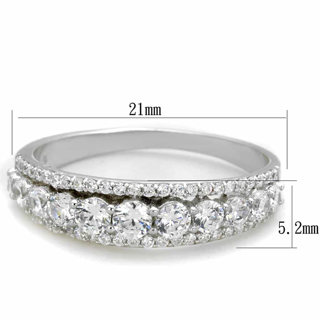 Sterling Silver CZ Round Triple Halo Channel Pave Ring view 3