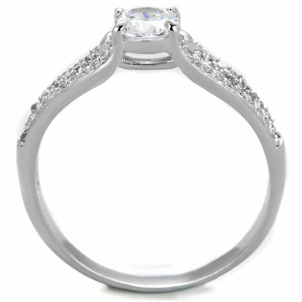 Sterling Silver CZ Round Cushion Halo Pave Wide Ring view 5