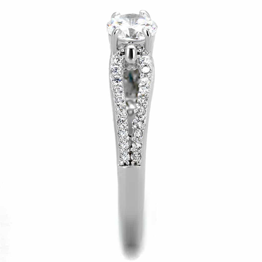 Sterling Silver CZ Round Cushion Halo Pave Wide Ring view 7