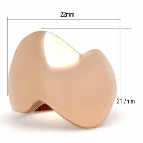 Brass Rose Gold Polished Organic Twist Wide Dome Ring view 3